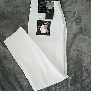 Curve Appeal White Minimalistic Jeggings